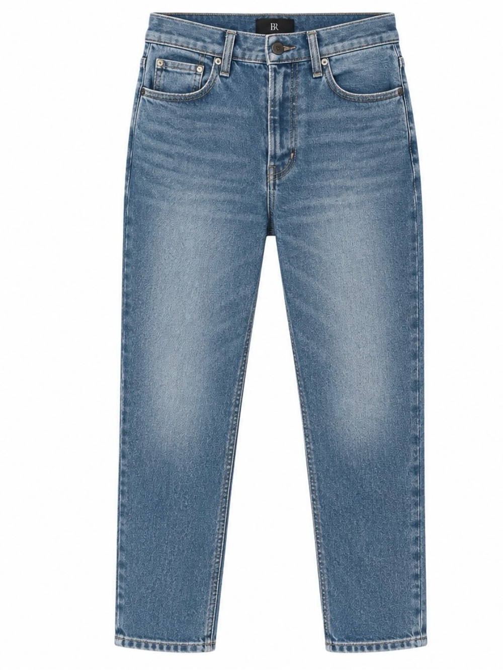 Banana Republic Straight-Leg Jeans in Medium Wash Blue